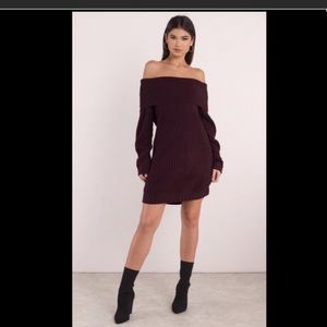 NWT Wine off the shoulder sweater dress!!!